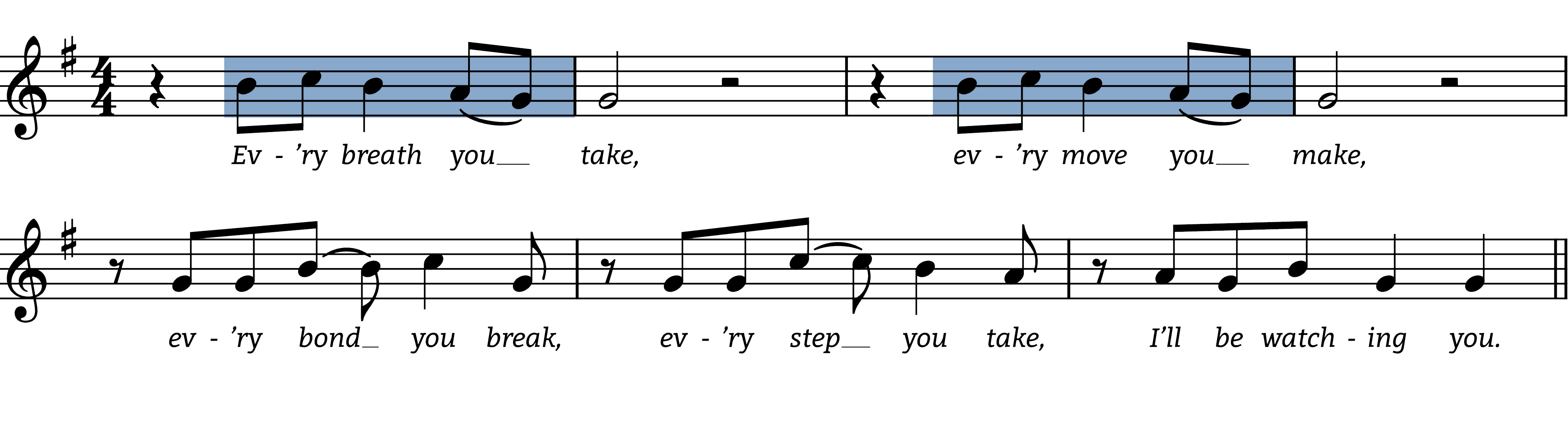 every-breath you take melodic figures