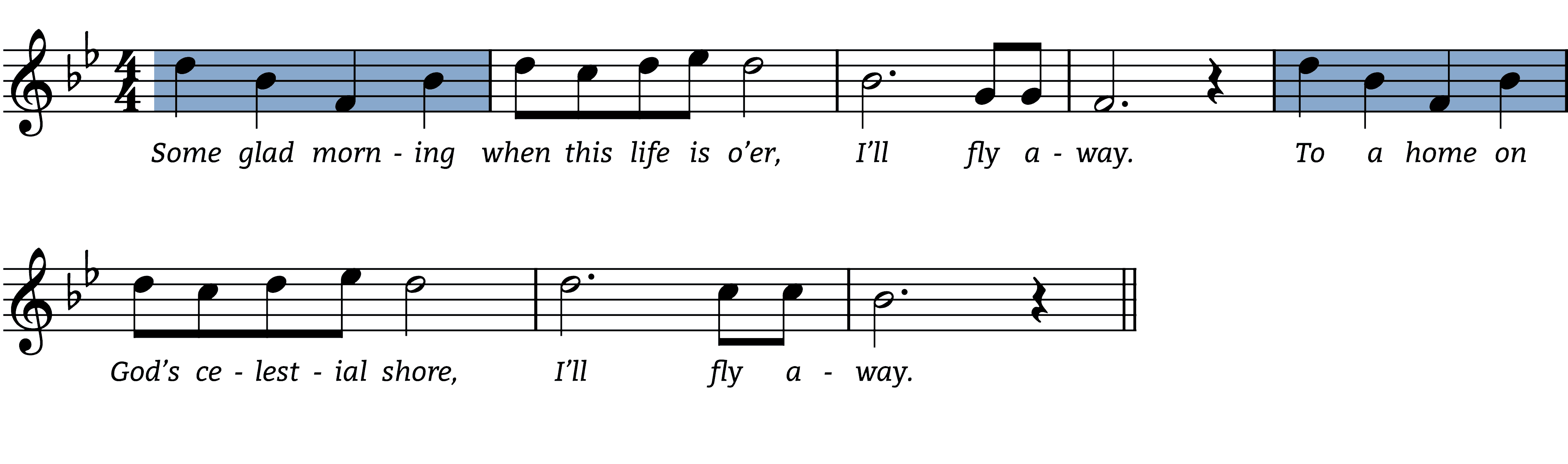 I’ll Fly Away melodic figures
