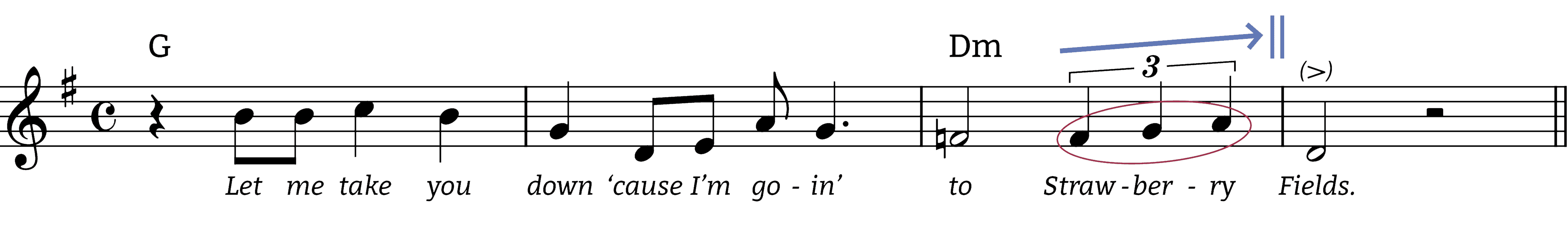 strawberry-fields-first-line melodic figures