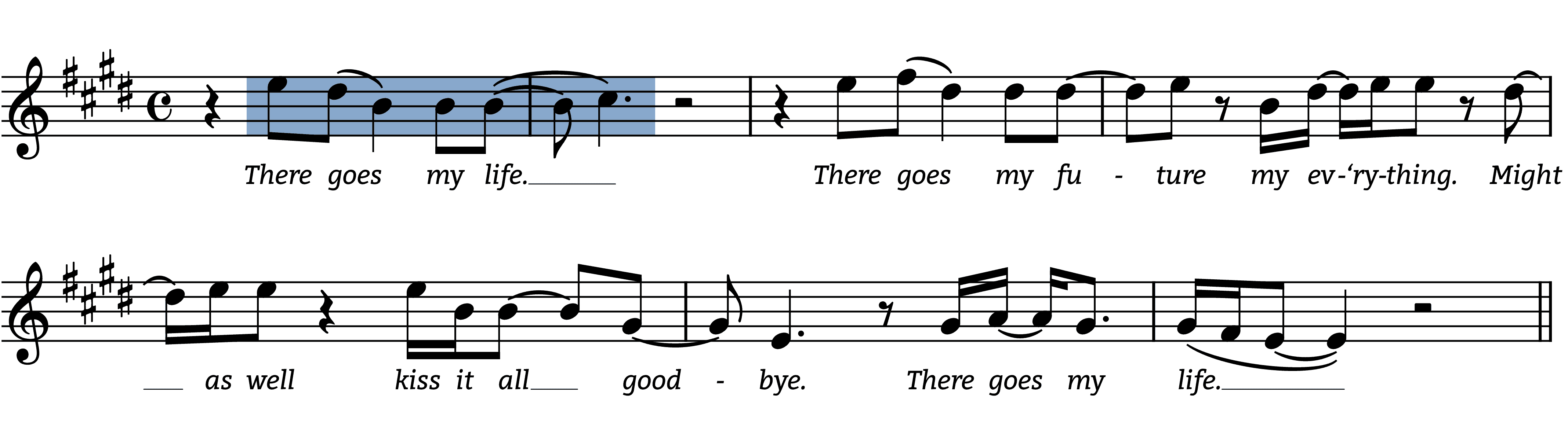 there-goes-my-life melodic figures