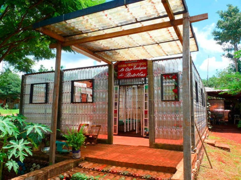 house made entirely of bottles