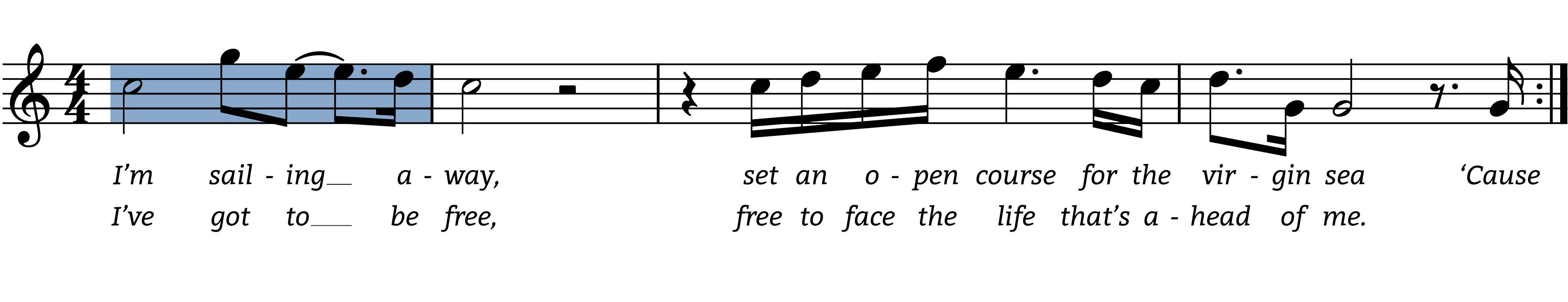 come-sail-away melodic figures