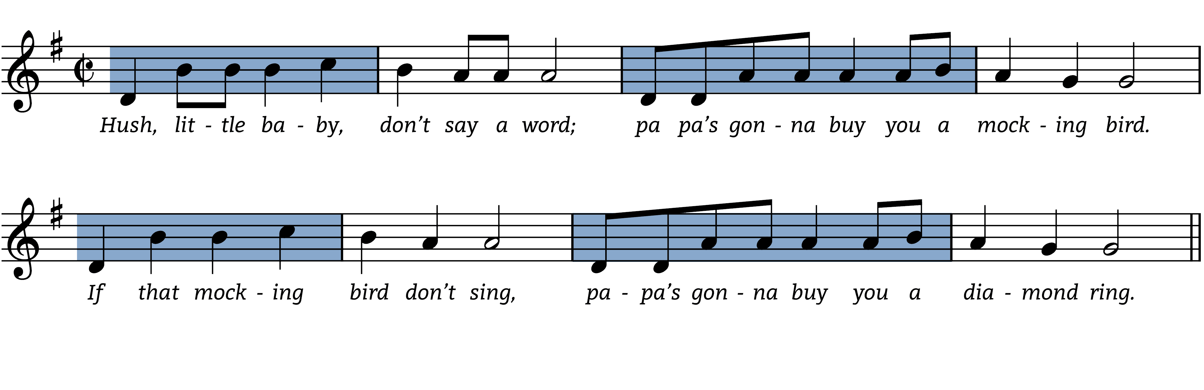 Hush Little Baby melodic figures